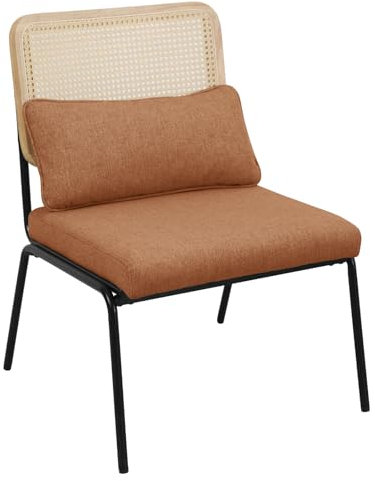 SVITA Svea Loungesessel Rattansessel Retrosessel Holz Rattan Indoor Vintage skandinavisch modern Wohnzimmer Lesezimmer Wartezimmer Braun