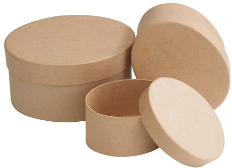 VBS Schachteln mit Deckel Oval 3er-Set Pappe Pappschachtel Box Aufbewahrung Schmuckkästchen