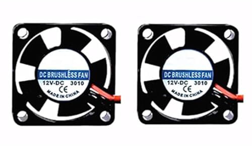 40 x 40 x 10MM 24V 2Pin DC Cooler Small Cooling Fan for 3D Pinter Part (2 Pack) (12V, 3010)