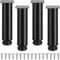 4 pcs furniture feet stainless steel, table legs metal, cabinet feet furniture legs support feet 10mm height adjustable for sofa beds cabinet worktop breakfast bar desk table (black, 50X200MM)