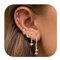 JeweBell 4/5/6 Pcs Ohrringe Gold Set für Damen 14 Karat Vergoldet 925 Sterling Silber Einzelne Ohrstecker Creolen Set für Mehrere Piercing Herz Stern Mond Kleine Creolen Ohrringe Hängend Stapelbar