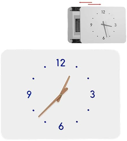 cache tableau electrique decoratif Couvercle de panneau électrique mural décoratif avec horloge, Panneau de disjoncteur créatif en bois blanc, Couvercle de trou mural moderne pour cacher la boîte de c