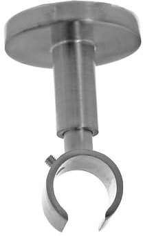 BASIT Deckenträger Gardinenstange 1-läufig Edelstahl Look I Gardinenstangen Träger 16mm Deckenbefestigung für Innenlauf Gardinenstangen Halterung Vorhangstange D70