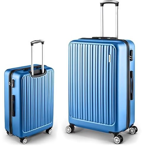Easy Move ABS Hartschalenkoffer - Ergonomisch & Sicher - Großer Trolley Koffer mit 360° Rädern, Zahlen-Schloss - Rollkoffer, Reisekoffer Groß (Light Blue, 74cm)