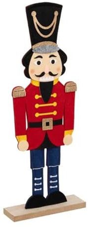 Atmosphera Créateur d'intérieur - Personnage Feutrine Casse Noisette 41cm Rouge