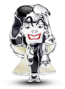 Pandora Moments 793424C01 - Charm Disney Villains Cruella De Vil in argento Sterling, misura unica, Argento sterling, Nessuna pietra preziosa