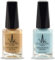 (2Pcs Set) Henna Infused Halal Nail Polish Water Permeable Nail Polish Vegan Long lasting Nail polish (Sky Blue, Golden Beige)