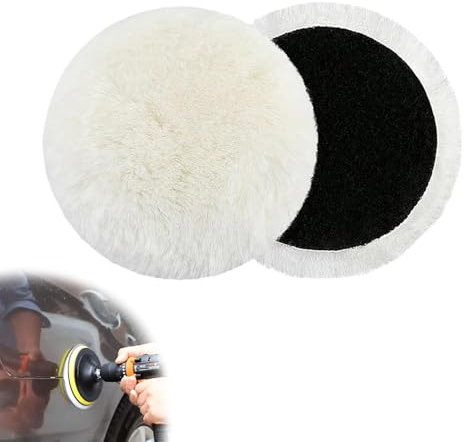 RYMAUP 2 Stück Polieraufsatz kompatibel mit Bosch Exzenterschleifer, 125mm Lammwolle Polierpads Polierschwämme Polierhauben für Auto