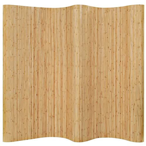 Myheimly Raumteiler Paravent Trennwand Spanische Wand Vlies-Rückseite Sichtschutz Bambusmatte Flexibel Stellwand Bambus 250x165 cm Natur