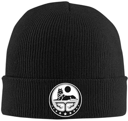Beanie-Mütze für Männer und Frauen – Tschetschenisches Wappen, Ichkeria-Flagge, Skullies-Beanie, Hip-Hop-Buchstabendruck, Strickmütze mit Bündchen, Bequeme Unisex