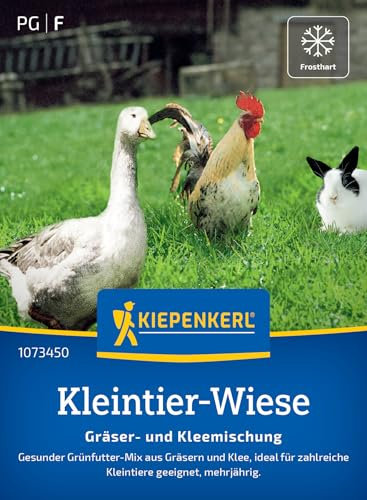 Kiepenkerl Kleintier-Wiese-Samen Gräser- und Kleemischung 1073450 - gesund - Grünfutter Mix - ideal für Kleintiere - Saatgut, Rasen samen, Pflanzensamen