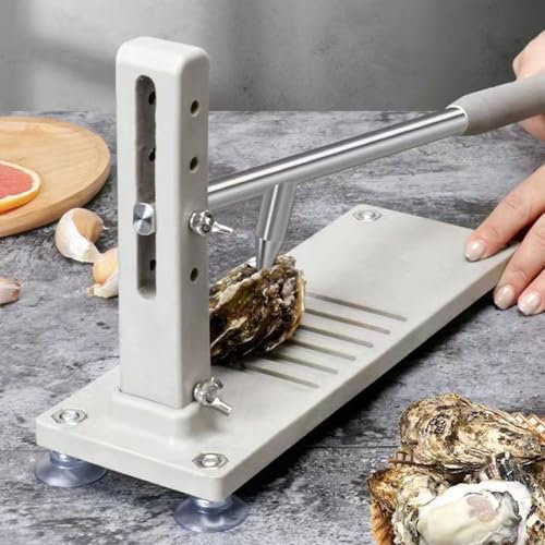 Oyster Shucker Tool Oyster Opener Machine with 4 Adjustable Height, Oyster Clam Opener Tool Set Including Knife, Glove & Fixed Clamp, Machine for Hotel Buffet And Home