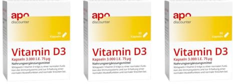 apodiscounter Vitamin D3 3.000 I.E. 75 µg - 3x 90 Stück