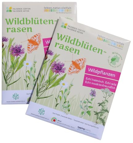 Wildblütenrasen | Alternative zu Zierrasen | Saatgut mit 18 heimischen Wildpflanzenarten (50% Blumen / 50% Gräser) | Blütezeit: Mai - Okt. | trittfest | Projekt Tausende Gärten – Tausende Arten (5)