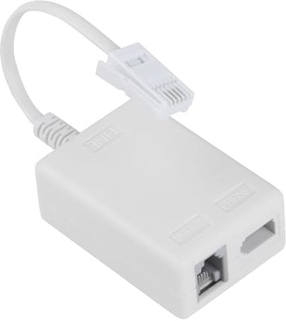 TIANXUAN BT Plug to ADSL RJ11 Splitter Microfilter for Broadband Internet Phone Adapter Phone to Ethernet Connector Telephone White Socket Splitter Cable for BT Sky Landline Modem Router WiFi Fax