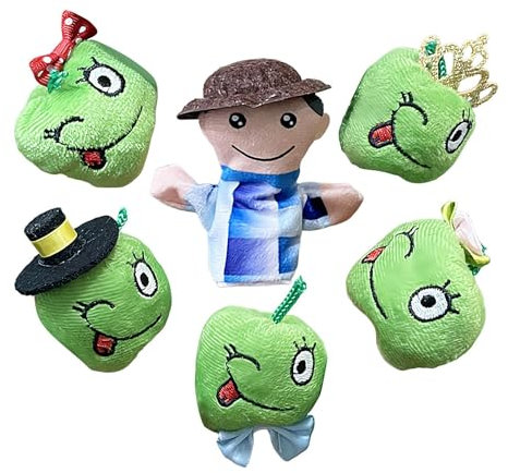 Fingerpuppenset, 6 Farm & Früchte Hand Puppets, Interaktive Preschool Aktivität, Lerntheaterzubehör, tragbar, kompakt, vielseitig, ideal zum Lernen & Spielen