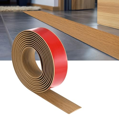 M METERXITY Floor Transition Strip Self Adhesive, 10FTx1.58Inch PVC Laminate Flat Divider Door Transition Strip for Joining Floor Gaps/Carpet/Tiles/Doorways [Yellow Oak]