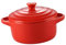 VERDANVERSE 1pieza Bol De Cerámica Con Tapa Para Estofado Apto Para Microondas Diseño De Doble Asa Para Cocina Casa Rojo