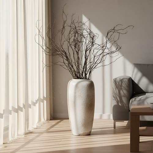 Norme 6 Pcs 47.2 Inches Lifelike Curly Willow Branches Artificial Decorative Dried Twigs Tall Plastic Vines Bendable Stick for Vases DIY Greenery Plant Crafts Wedding Christmas Winter Home Hotel Decor