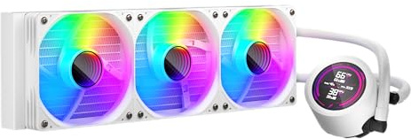 1ST PLAYER TS4 AIO Liquid CPU Cooler With Temperature Display,800-1800 RPM ARGB PWM Fans,For LGA 1851/1700/1200/115X,For AM5/AM4 (360WH)