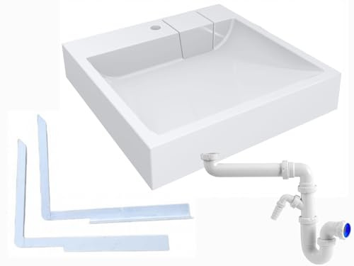 Space-Saving Sink to the Washing Machine, Wall-Mounted Laundry Basin, Cast Stone, Modern Design