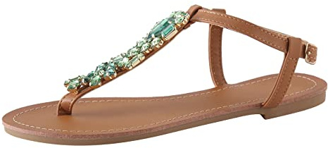 Sandali Estivi Infradito Donna Eleganti Gioiello Sandali Infradito Piatti da Donna Con Piatti Bohémien Con Diamanti Estivi Comodi Ragazza 38