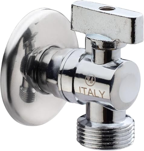 Rubinetto lavatrice 1/2 x 3/4| Rubinetto a squadra | Maniglia in metallo | Sotto lavabo lavatrice, rubinetto, lavello | Made In Italy