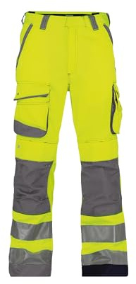 DASSY® Chicago Warnschutzhose mit Kniepolstertaschen - Größe 52 - NEONGELB/ZEMENTGRAU