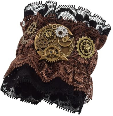 BLESSUME Steampunk Manschetten Gothic Victorian Handstulpe Armbänder (D)