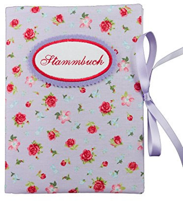 Sammelmappe DIN A5 - Stammbuch Vintage Rosen flieder-rot - bettina bruder®