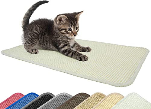 Primaflor Katzen-Kratzmatte - Creme, 100 x 200 cm, Rutschhemmende Sisalmatte für Krallenpflege, Robuster Kratzpad für Wand, Boden oder Kratzmöbel