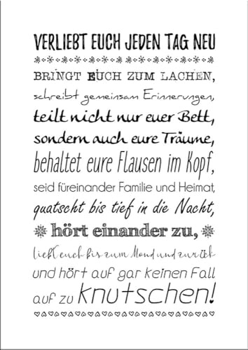 artissimo Bild 29x41 cm Spruch Liebe PE6528-PA – Geschenk Hochzeit Verlobung Paar, romantisches Wandbild, Schlafzimmer Deko, lustiger Liebesspruch