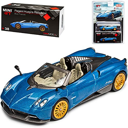 True Scale Model Pagani Huayra Roadster Cabrio Blau Linkslenker Ab 2012 1/64 Mini GT Modell Auto