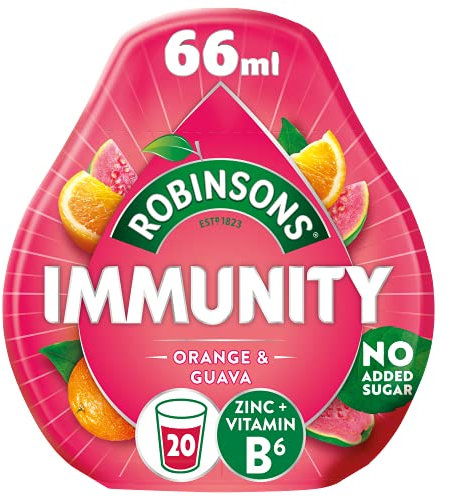 Robinsons Immunity Benefit Drops Orange & Guava, with Vitamin C and Zinc - 66ml