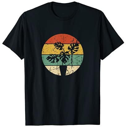 Monstera Deliciosa Swiss Cheese Gift for Plant Lovers Retro T-Shirt