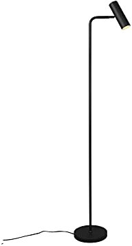 Stehlampe aus Metall in Schwarz matt mit schwenkbarem Spot, Höhe 151cm