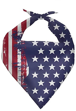 KEIAHUAN Hundehalstuch mit amerikanischer Flagge, für kleine Hunde, Haustier-Welpen-Halstuch, weiche Schals, Lätzchen für Mädchen, Dreiecksform für Hunde und Katzen