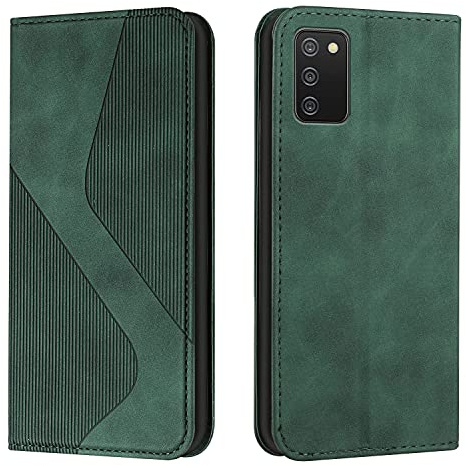 Mo-Somnus Kompatibel Mit Samsung Galaxy A02S/M02S Hülle, Magnet PU Leder Tasche Flip Handyhülle, Klappbar Klapphülle Schutzhülle (Grün)