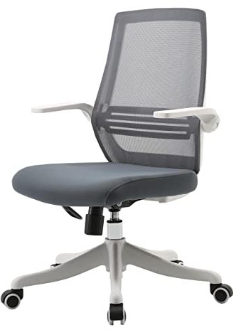 Mendler Moderner Bürostuhl HWC-J88, Schreibtischstuhl, ergonomisch atmungsaktiv, Taillenstütze, anhebbare Armlehne - grau