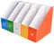 Lot de 5 Porte-revues Boîte en Carton, Pliable Range Document Carton, Imperméable Porte Revues Stockage Fichiers, Fichier Magazine Support pour Maison Bureau École Dossier Papeterie (Multicolore)
