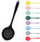 Cucchiaio scanalato in silicone, colino, schiumarola, antiaderente, resistente al calore, un pezzo unico (nero)