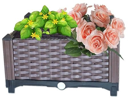 Fioriera Verticale da Esterno, Fioriera da Interno Design, Fioriera Alta Rettangolare, Letto per Orto con Fondo Chiuso, per Piante, Ortaggi ed Erbe Aromatiche