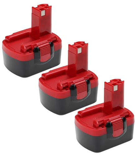 vhbw 3x Battery compatible with Bosch 3660CK, 3660K, 3670, AHS 41, ART 26, 52314, 4 VE, 4 V-i, 53514 Power Tools (2000 mAh, NiMH, 14.4 V)