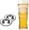 GarageBar | Budweiser Glass | Nucleated Beer Glass | Official Merchandise | Comes with 2X Beer Drip Mats | 1 Pint Glass