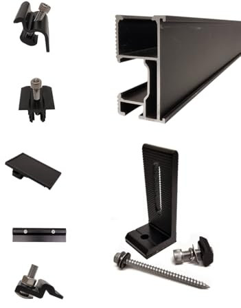 Handelskönig Montage-Set Black für 2 Solarmodule in Reihe mit L-Haken