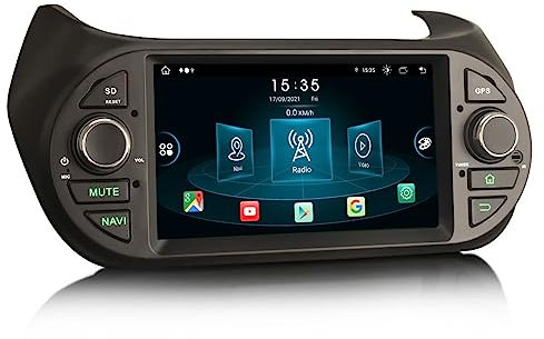 Erisin 8-Kern 4GB+64GB 7 Zoll Android 13 Autoradio Bluetooth GPS Navigation für FIAT Fiorino Qubo Citroen Nemo Peugeot Bipper Unterstützt Kabelloses CarPlay Android Auto DAB+ DSP WiFi 4G RDS USB