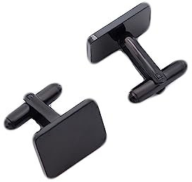 Epinki Titan Manschettenknöpfe Hemd Herren, Rechteck Manschettenknöpfe Herren Hochzeit, Manschettenknöpfe Schwarz für Unternehmen