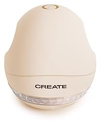 CREATE/LINT Remover/Quitapelusas eléctrico Blanco/Potencia 5W, Batería Recargable USB, Cuchillas de Acero Inoxidable, Sistema de Seguridad, Autonomía de 45 min