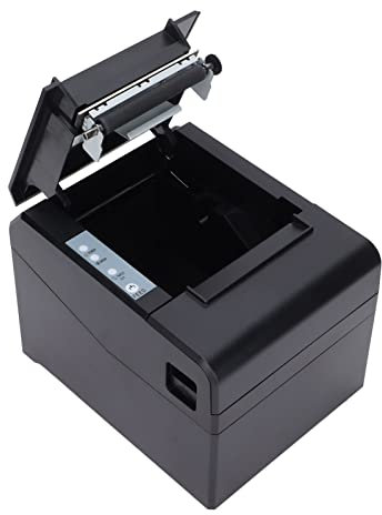 ASHATA Etikettendrucker, 300 Mm/s Hochgeschwindigkeits-Direkt-USB-Thermo-Versandetikettendrucker, für Logistik, Restaurants, Milchtee-Shops, Imbiss, für Win XP/Vista/7/8/10 (EU-Stecker)