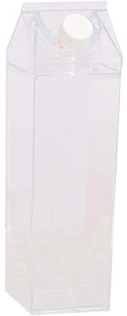 Bottiglia per L'acqua in Cartone per Il Latte da 500 Ml/16,9 Once, Bottiglia per Il Latte Quadrata Trasparente Bottiglia per L'acqua Portatile Tazza Trasparente Rettangolare(500 ml)